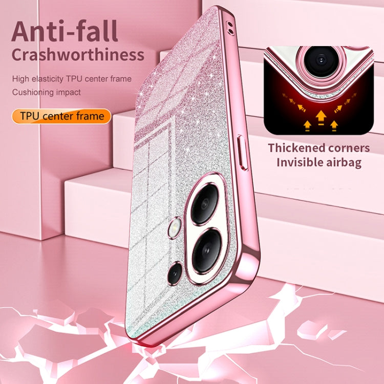 For Xiaomi Redmi Note 12S Gradient Glitter Powder Electroplated Phone Case(Pink)