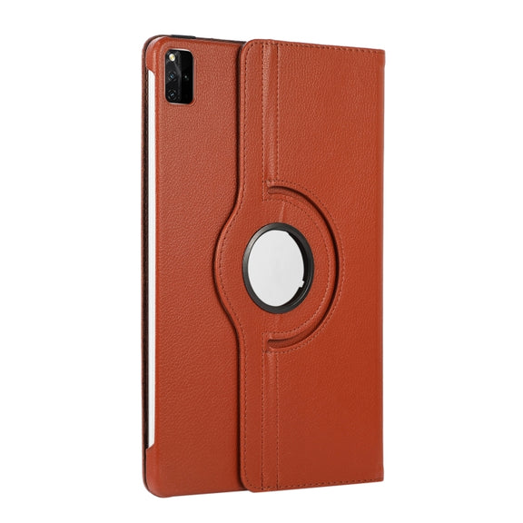 For Lenovo Tab M11 / Xiaoxin Pad 11 2024 360 Degree Rotation Litchi Texture Leather Tablet Case(Brown)