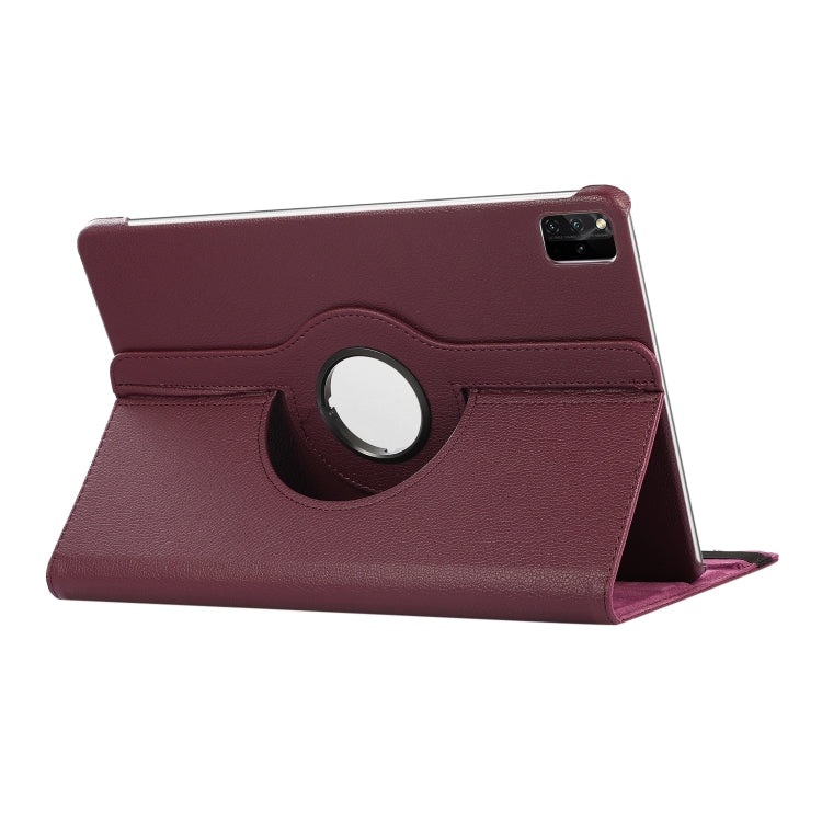 For Lenovo Tab M11 / Xiaoxin Pad 11 2024 360 Degree Rotation Litchi Texture Leather Tablet Case(Purple)