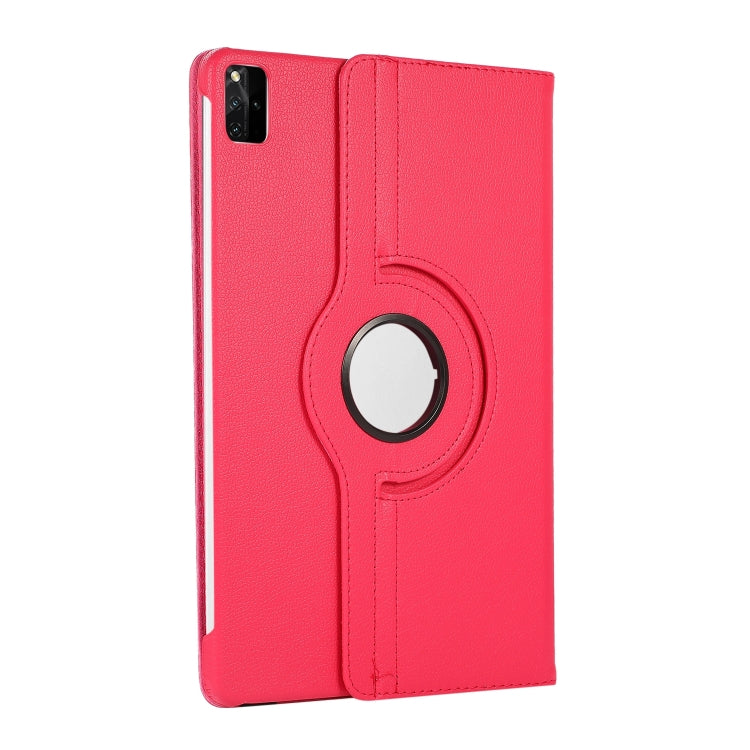For Lenovo Tab M11 / Xiaoxin Pad 11 2024 360 Degree Rotation Litchi Texture Leather Tablet Case(Rose Red)