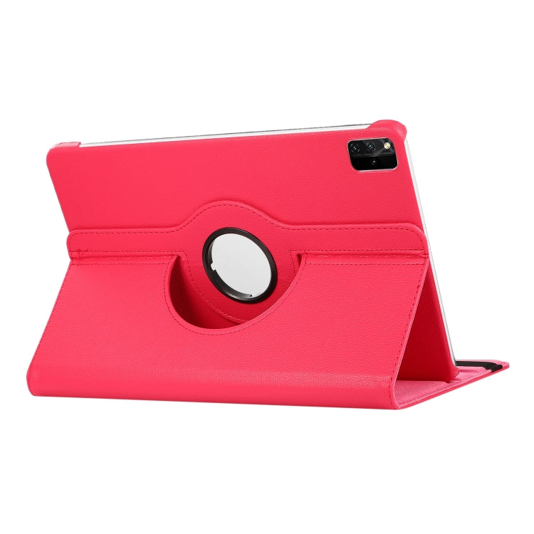 For Lenovo Tab M11 / Xiaoxin Pad 11 2024 360 Degree Rotation Litchi Texture Leather Tablet Case(Rose Red)