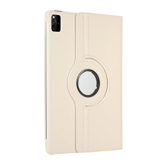 For Lenovo Tab M11 / Xiaoxin Pad 11 2024 360 Degree Rotation Litchi Texture Leather Tablet Case(White)