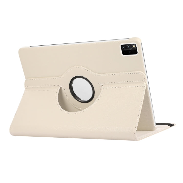 For Lenovo Tab M11 / Xiaoxin Pad 11 2024 360 Degree Rotation Litchi Texture Leather Tablet Case(White)