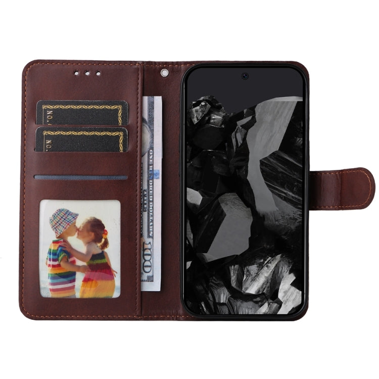 For Google Pixel 9 Pro Classic Calf Texture Flip Leather Phone Case(Brown)