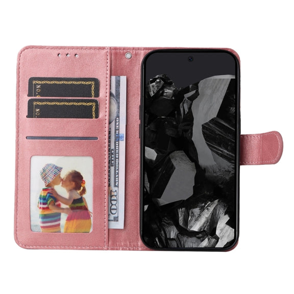 For Google Pixel 9 Pro Classic Calf Texture Flip Leather Phone Case(Rose Gold)