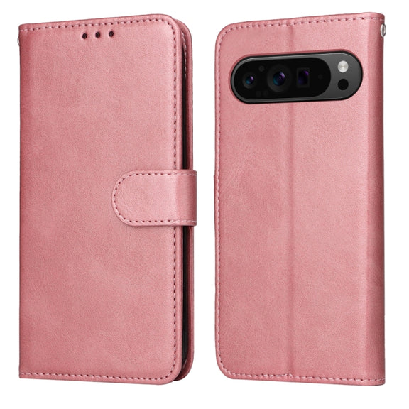 For Google Pixel 9 Pro Classic Calf Texture Flip Leather Phone Case(Rose Gold)