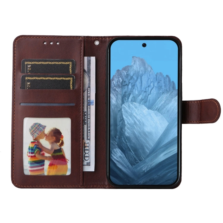 For Google Pixel 9 Classic Calf Texture Flip Leather Phone Case(Brown)