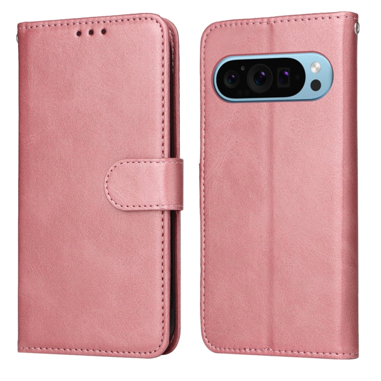 For Google Pixel 9 Classic Calf Texture Flip Leather Phone Case(Rose Gold)