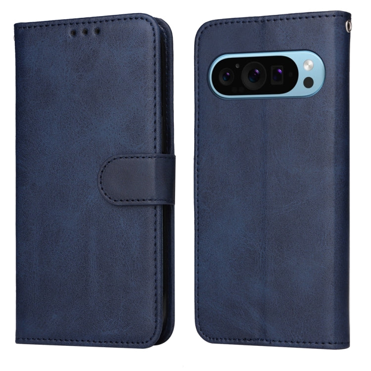 For Google Pixel 9 Classic Calf Texture Flip Leather Phone Case(Blue)