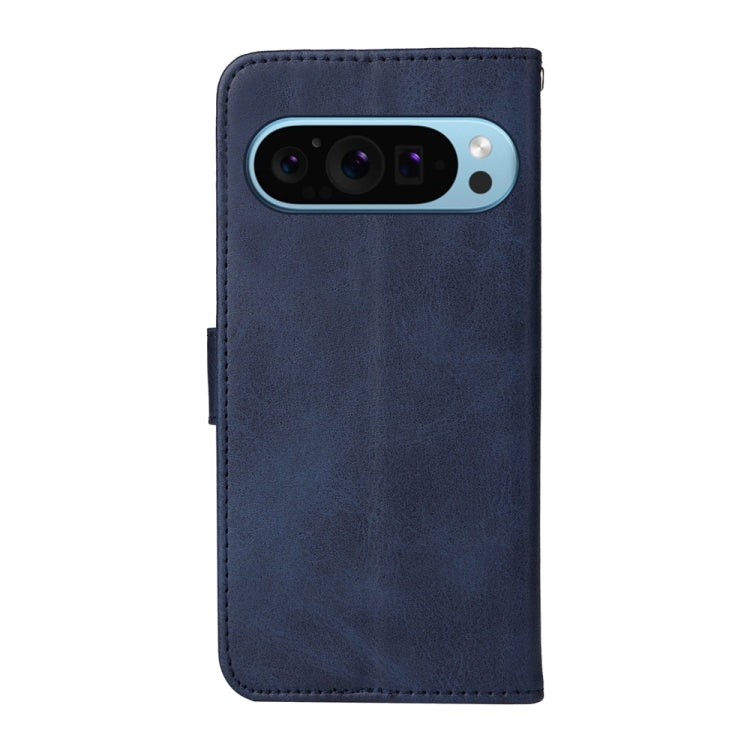 For Google Pixel 9 Classic Calf Texture Flip Leather Phone Case(Blue)