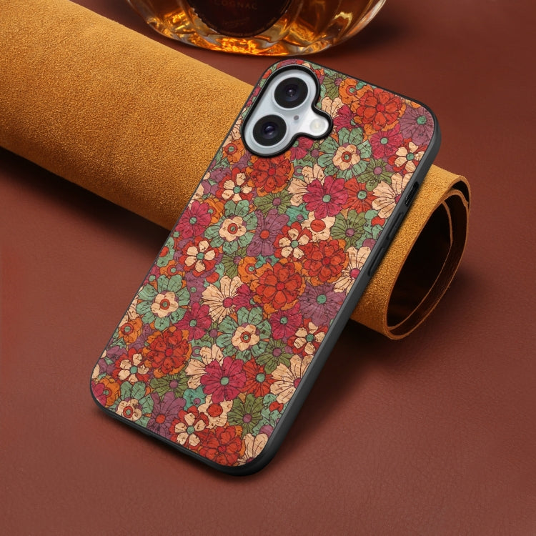 For iPhone 16 Plus Four Seasons Flower Language Series TPU Phone Case(Summer Red)
