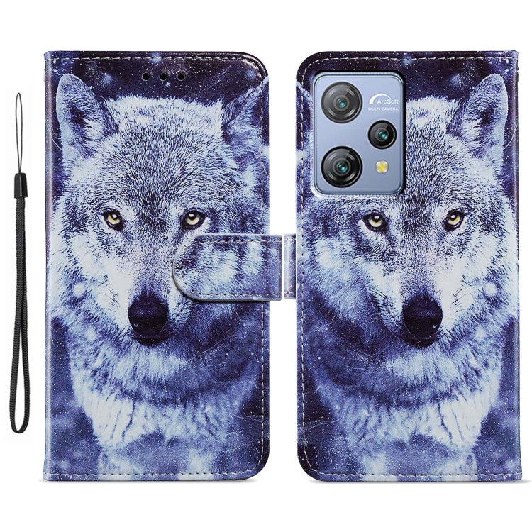 For Blackview A53 Pro Painted Pattern Horizontal Flip Leather Phone Case(White Wolf)