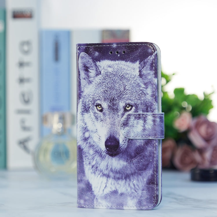 For Blackview A53 Pro Painted Pattern Horizontal Flip Leather Phone Case(White Wolf)