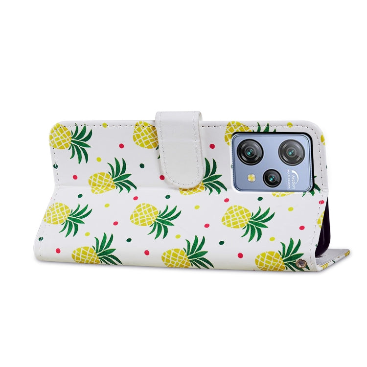 For Blackview A53 Pro Painted Pattern Horizontal Flip Leather Phone Case(Pineapple)