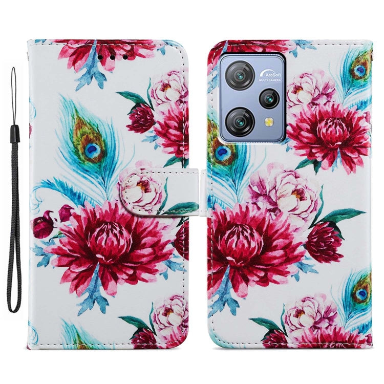 For Blackview A53 Pro Painted Pattern Horizontal Flip Leather Phone Case(Peacock Flower)