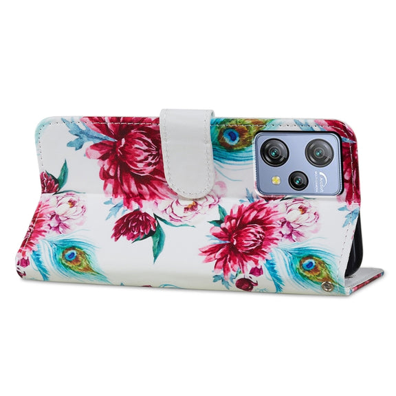 For Blackview A53 Pro Painted Pattern Horizontal Flip Leather Phone Case(Peacock Flower)