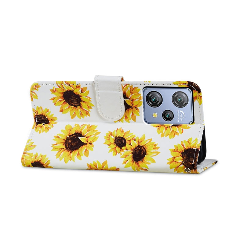 For Blackview A53 Pro Painted Pattern Horizontal Flip Leather Phone Case(Sunflower)
