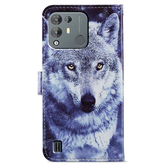 For Blackview A55 Pro Painted Pattern Horizontal Flip Leather Phone Case(White Wolf)