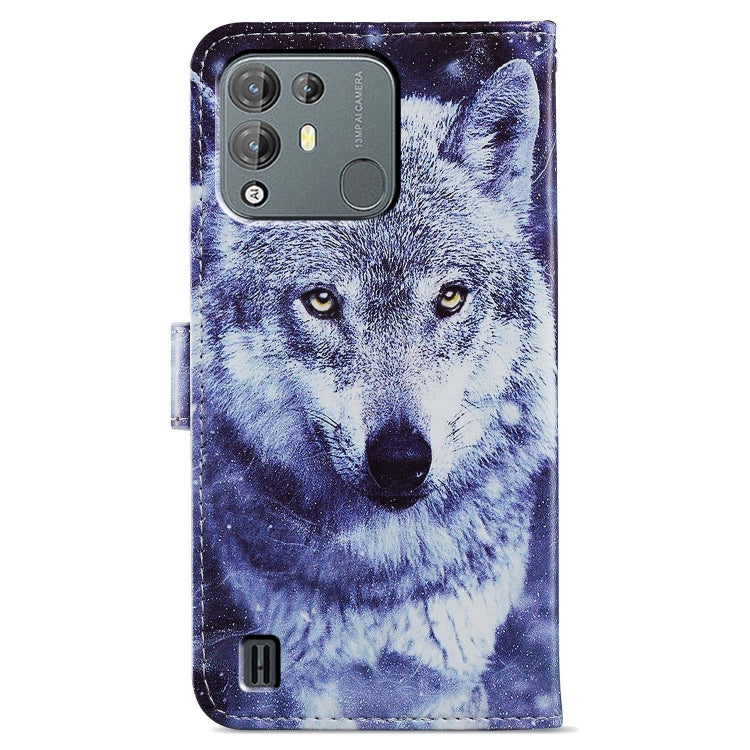 For Blackview A55 Pro Painted Pattern Horizontal Flip Leather Phone Case(White Wolf)