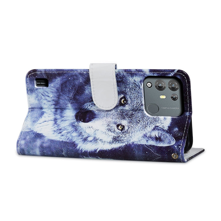 For Blackview A55 Pro Painted Pattern Horizontal Flip Leather Phone Case(White Wolf)
