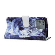 For Blackview A55 Pro Painted Pattern Horizontal Flip Leather Phone Case(White Wolf)