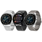 For Huawei Watch GT4 / GT3 / GT2 46mm Three Strains Flat Buckle Titanium Steel Watch Band(Silver)