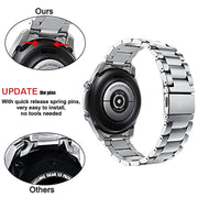 For Huawei Watch GT 4 46mm Three Strains Curved Flat Buckle Stainless Steel Watch Band(Black)