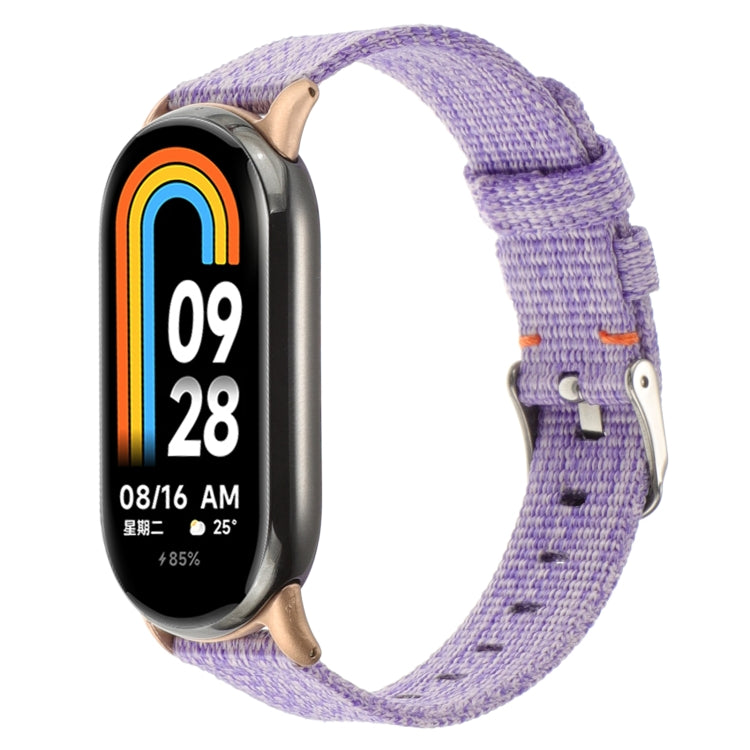For Xiaomi Mi Band 8 Nylon Canvas Watch Band(Lavender Purple)