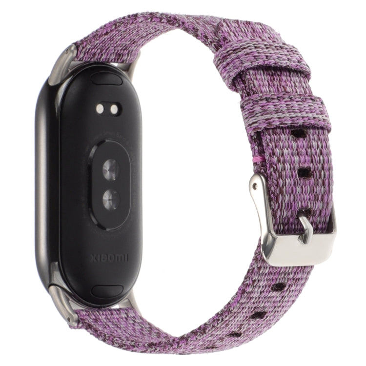 For Xiaomi Mi Band 8 Nylon Canvas Watch Band(Purple)