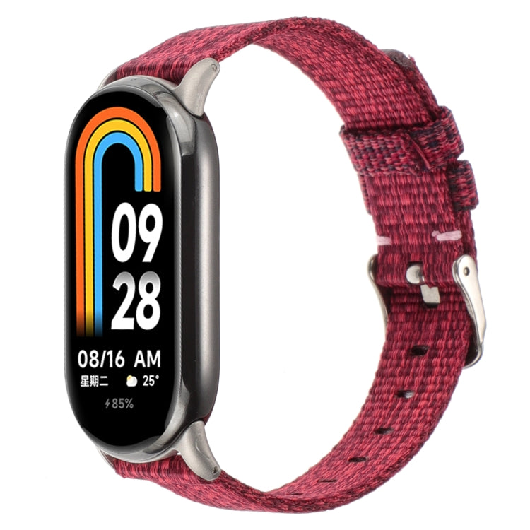 For Xiaomi Mi Band 8 Nylon Canvas Watch Band(Red)