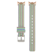 For Xiaomi Mi Band 8 Nylon Canvas Watch Band(Cyan Stripe)