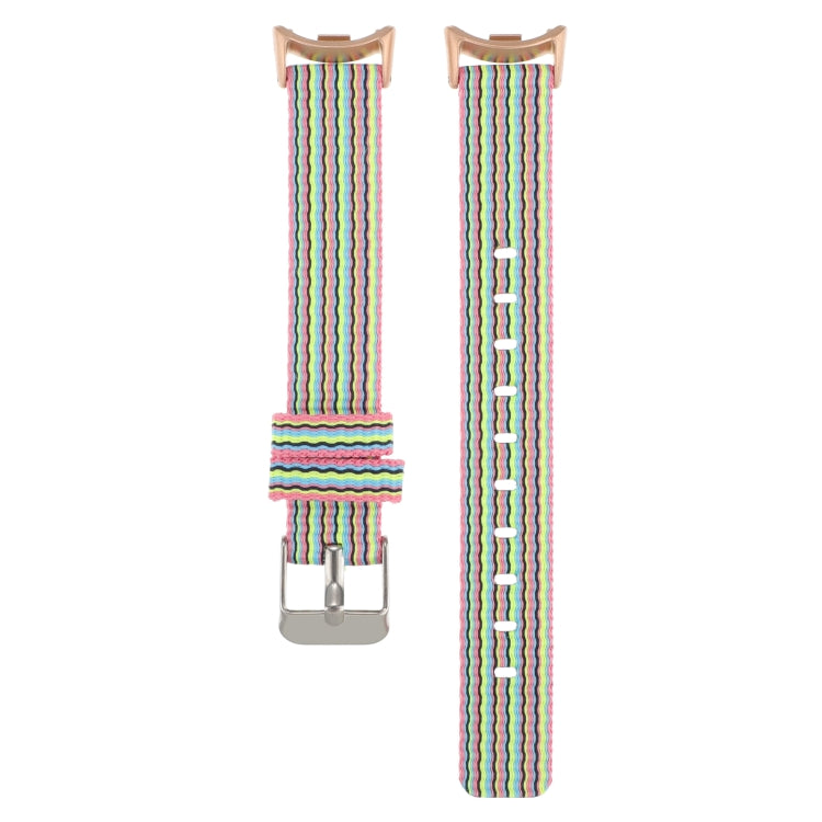 For Xiaomi Mi Band 8 Nylon Canvas Watch Band(Colorful Stripe)
