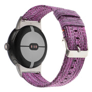 For Google Pixel Watch 2 / Pixel Watch Nylon Canvas Watch Band(Purple)