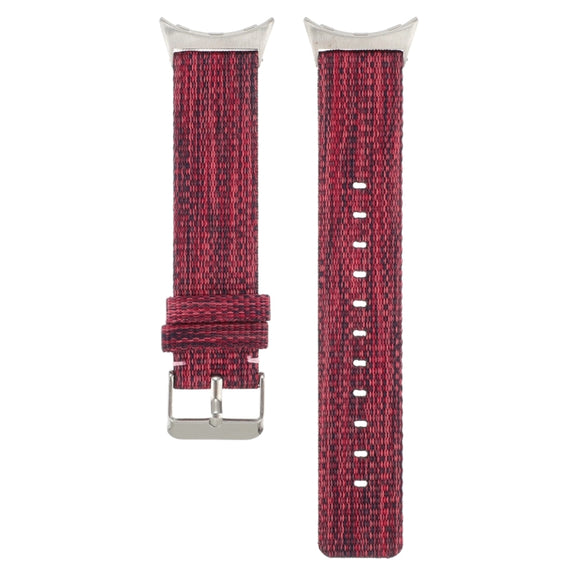 For Google Pixel Watch 2 / Pixel Watch Nylon Canvas Watch Band(Red)