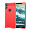 For Motorola Moto One Carbon Fiber Brushed Texture TPU Phone Case(Red) - free shipping - PMC TechLife - Order now!