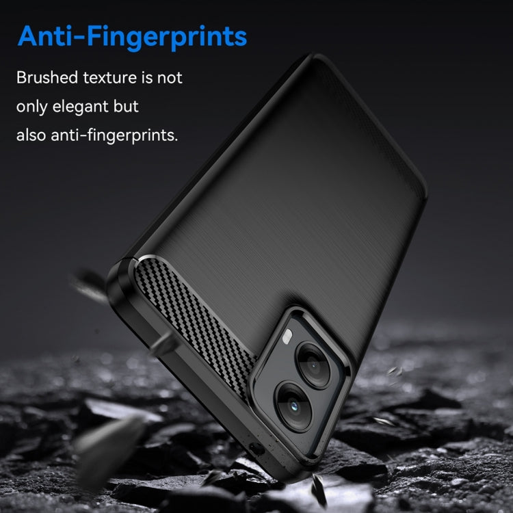 For Motorola Moto G 5G 2024 Brushed Texture Carbon Fiber TPU Phone Case(Black)