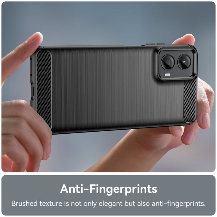 For Motorola Moto G 5G 2024 Brushed Texture Carbon Fiber TPU Phone Case(Black)
