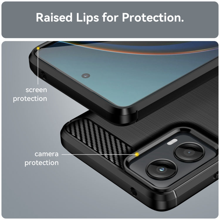 For Motorola Moto G 5G 2024 Brushed Texture Carbon Fiber TPU Phone Case(Black)