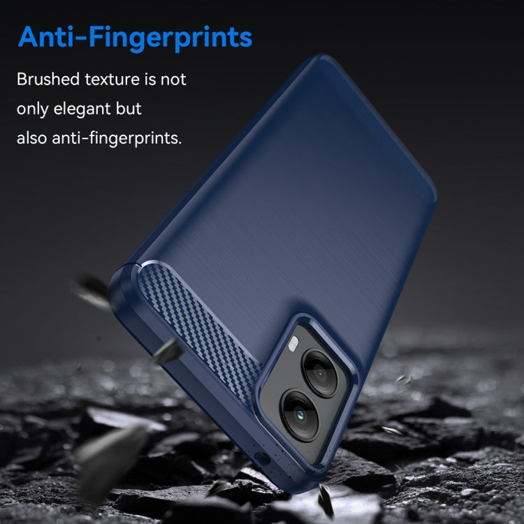 For Motorola Moto G 5G 2024 Brushed Texture Carbon Fiber TPU Phone Case(Blue)