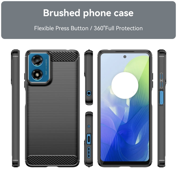 For Motorola Moto G24 Carbon Fiber Brushed Texture TPU Phone Case(Black)