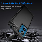 For Motorola Moto G24 Carbon Fiber Brushed Texture TPU Phone Case(Black)