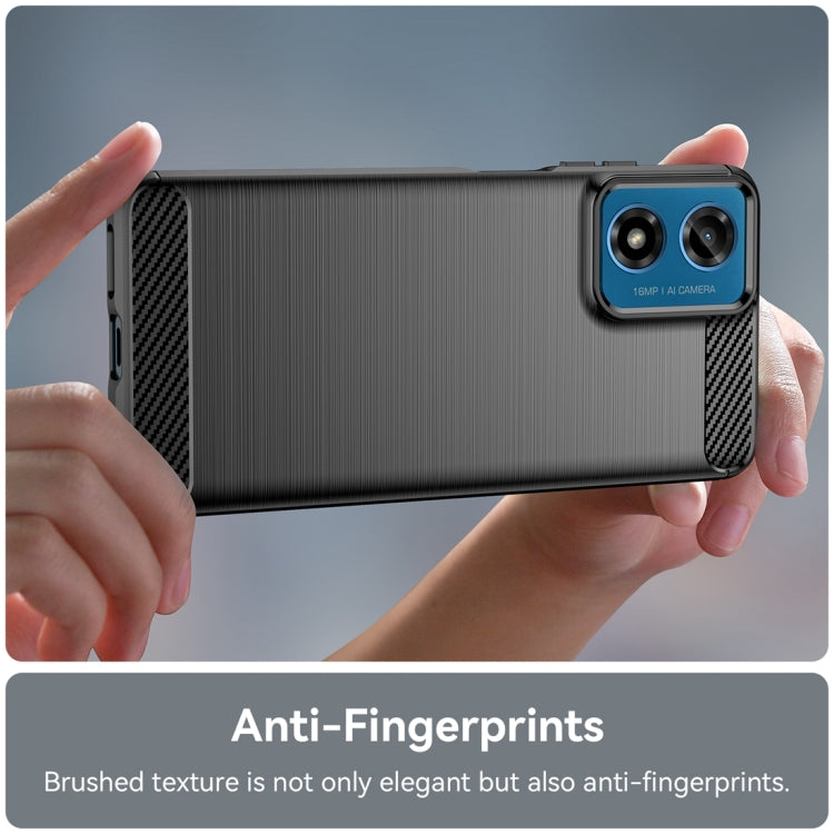 For Motorola Moto G24 Carbon Fiber Brushed Texture TPU Phone Case(Black)