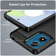 For Motorola Moto G24 Carbon Fiber Brushed Texture TPU Phone Case(Black)