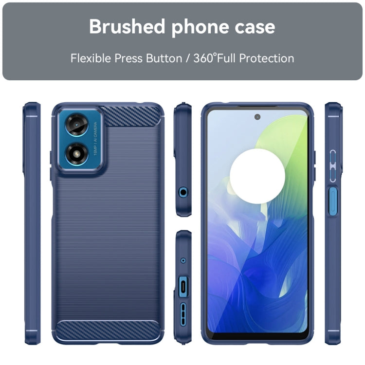 For Motorola Moto G24 Carbon Fiber Brushed Texture TPU Phone Case(Blue)