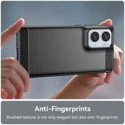 For Motorola Moto Edge 50 Fusion Carbon Fiber Brushed Texture TPU Phone Case(Black)