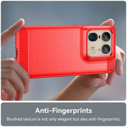 For Motorola Edge 50 Ultra Carbon Fiber Brushed Texture TPU Phone Case(Red)