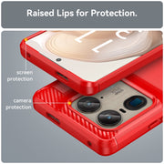 For Motorola Edge 50 Ultra Carbon Fiber Brushed Texture TPU Phone Case(Red)