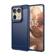For Motorola Moto X50 Ultra Carbon Fiber Brushed Texture TPU Phone Case(Blue)