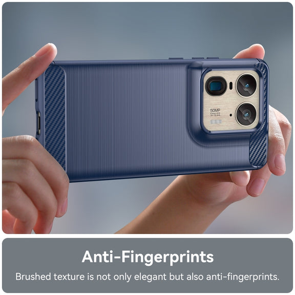 For Motorola Moto X50 Ultra Carbon Fiber Brushed Texture TPU Phone Case(Blue)