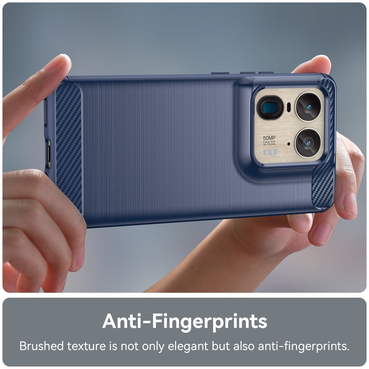 For Motorola Moto X50 Ultra Carbon Fiber Brushed Texture TPU Phone Case(Blue)